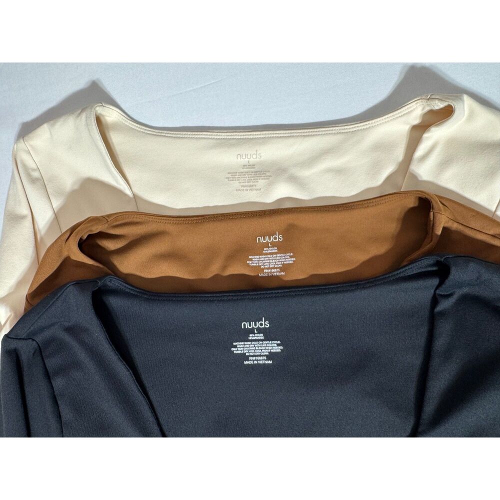 Nuuds Long Sleeve Square Neck Bodysuit Bundle | Size Large - Picture 3 of 8